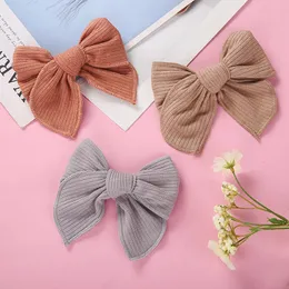 Hair Accessories 24 Pcs/Lot, 5 Inch Sailor Bow Clips For Girls, Ribbed Fable Handtied Fabric Hairpins