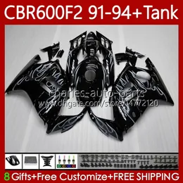 Bodywork+Tank For HONDA CBR 600 F2 CC 91-94 Body 63No.122 CBR 600FS 600F2 CBR600 FS CBR600F2 91 92 93 94 CBR600-F2 600CC CBR600FS 1991 1992 1993 1994 Fairing grey flames