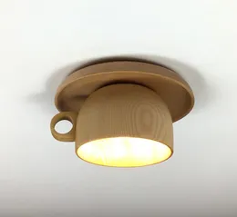 Северная деревянная чашка потолочных светильников современный деревянный потолочный светильник для гостиной спальни светло-светильники дома промышленного декора светильника