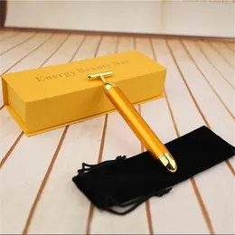 24K Gold Energy Beauty Bar Pulse Firming Facial Roller Derma Cuidados com a Pele Tratamento de Rugas Massagem Elétrica Stick Barra De Belleza Energetica De Oro De 24 Quilates