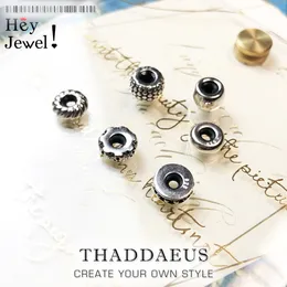 Perlenstopper Trendy, 925 Sterling Silber Perlen passend für Armband Europa Halskette Karma Charms europäischen Schmuck Zubehör Q0531