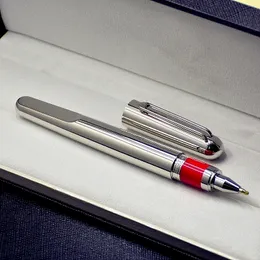 En Lüks Manyetik kalem Sınırlı sayıda M serisi Gümüş ve Gri Titanyum Metal Makaralı tükenmez kalem Tükenmez kalemler Kırtasiye Yazma ofis malzemeleri Doğum Günü Hediyesi Olarak