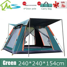 56 Person Outdoor Automatic Quick Open Tent Rainfly Waterproof Camping Family Instant Setup with Carring Bag 220606