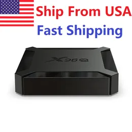 USA x96qテレビボックスAndroid 10.0 2GB RAM 16GB SMART ALLWINNER H313クアッドコアセットトップボックスメディアプレーヤーからの船