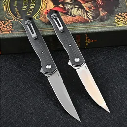 Factory Price Flipper Folding Knife M390 Drop Point Blade Carbon Fiber+Steel Sheet Handle Outdoor EDC Pocket Knives