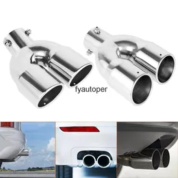 Exhaust Tip Universal 76mm Car Dual Outlet Muffler Pipe Stainless Steel End Trim Tail Throat Liner Tips