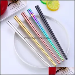 Chopsticks Flowware Kuchnia, Dining Bar Home Glossy Titanium Plated Anti Spalding Wysokiej jakości Stal Nierdzewna Rainbow Golden Black S