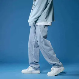 Jean en Coton Denim Bleu Hip-hop pour Homme Pantalon Bas Jogging Streetwear Harem Printemps t 0309