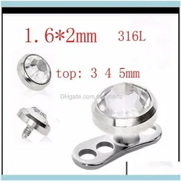 Plugs Jewelryplugs Tunnel Acciaio inossidabile 316L Skin Diver Piercing Micro Dermal Jewelry Body Drop Delivery Xs0Bx