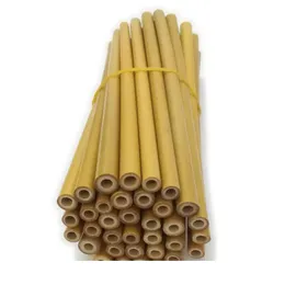 2021 reutilizável cor amarela palhas de bambu eco amigável Bambu Beber palha Handcrafted Natural Palhas bebendo 15cm / 19cm / 20cm / 23cm