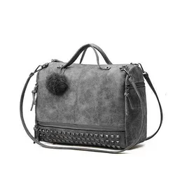 HBP Non-Brand Fashion fur ball pendant ins rivet large capacity double strap portable single shoulder bag 1 sport.0018