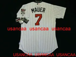 Zszyty Joe Mauer Cool Base Jersey Jersey Jersback Jerseys Men Men Youth Baseball XS-5xl 6xl