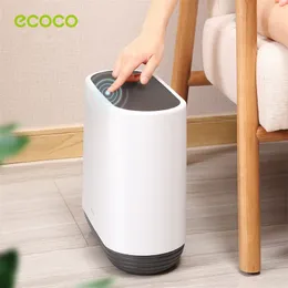 Ecoco 10-Liter-Mülleimer mit großem Fassungsvermögen für Küche, Badezimmer, WC, Mülleimer, Mülleimer, Crack-Press-Abfallbehälter 210315