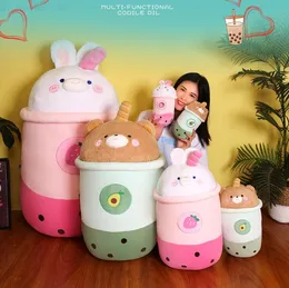 Cute Soft Cute Rabbit Pillow Bear Pearl Milk Cup Tea Pluszowe Łóżko Zabawki Duża Poduszka Zabawki Dla Dzieci Urodzinowe Prezenty