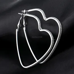 Heart Earrings Big Dull polish Silver Gold Hoop Earrings dangle fashion jewelry women earrings ear Cuff will and sandy fashion gift