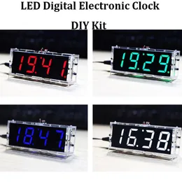 Other Clocks & Accessories LED Digital Electronic Clock DIY Kit Light Control Transparent Case Red C2X3 Production Suite Learing