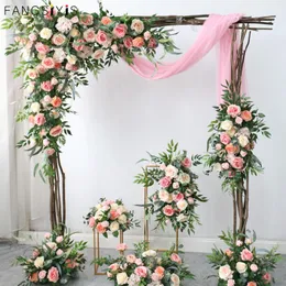 Decorative Flowers & Wreaths Custom Rose Artificial Flower Row Table Ball Party Floral Arrangement Wedding Arch Backdrop Decor Wall Rouge Pi