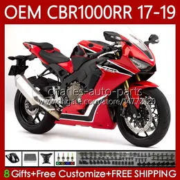 Fairings Kit för Honda CBR1000 CBR 1000 RR CC 2017-2019 Kroppsarbeten 75NO.124 CBR 1000RR 1000CC 2017 2018 2019 CBR1000CC CBR1000RR 17 18 19 Injektion OEM Kropps lager Röd