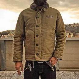 NON STOCK Khaki N-1 Deck Jacket Vintage USN Military Uniform For Men N1 211214