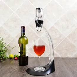 Profesjonalne Magic Red Wine Dekanter Base narzędzia dolna z stojak na filtr Szybki dozownik aeratora powietrza do domu