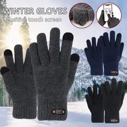 Мужские перчатки с пятью пальцами JAYCOSIN, зима 2021, вязаные, для взрослых, с пятью пальцами, утолщенные, теплые, для велоспорта, однотонные, для бизнеса