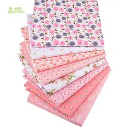 Chainho,8pcs/Lot,Pink Floral Series,Printed Twill Cotton Fabric,Patchwork Cloth,DIY Sewing Quilting Material For Baby&Children 210702