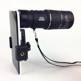 デイナイトビジョン16x52 HD光単眼狩猟キャンプハイキング望遠鏡電話カメラレンズズームモバイルスコープユニバーサルマウントアダプタ