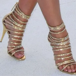 Crystal Fashion Shoes 2021 Sandals Women Thick Heel High-heeled Rome Zapatos Sapato Feminino Salto 87523