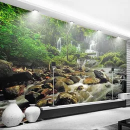 Custom 3D foto wallpaper cascata verde natura paesaggio murale studio soggiorno camera da letto parete home decor moderno