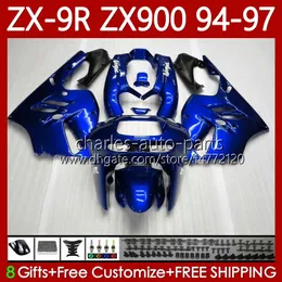 Kit carrozzeria OEM per KAWASAKI NINJA ZX-9R ZX900 ZX 9R 9 R 900 CC 1994 1995 1996 1997 Carrozzeria 100No.102 ZX9 R ZX900C Blu lucido 900CC ZX-900 94-97 ZX9R 94 95 96 97 MOTO Carenatura