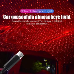 Romantyczny LED Car Roof Star Night Lights Projektor Wnętrze Atmosfera Ambient Light Galaxy Lights USB Dekoracyjne Lampy Czerwone światło