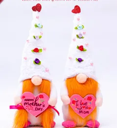 Glad mors dag gnome plysch dockor med kärlek hjärta kärlek mamma tema leksak docka födelsedag festival homedecor gåva för mamma