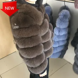 Kadın Kürk Faux Kış Doğal Yelek Ceket Moda Silm Dış Giyim Gerçek Ceket 50 cm Coomwomen