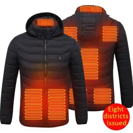 8 Bereiche beheizte Jacken USB Herren Damen Winter Outdoor elektrische Heizjacken warme Sprots Thermomantel Kleidung beheizbare Weste 210819