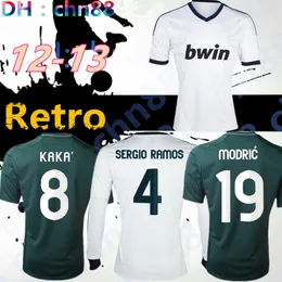 2012 2013 레트로 축구 유니폼 12 13 Ronaldo Kaka Benzema Di Maria Alonso Modric Higuain 가정 세 번째 클래식 빈티지 축구 셔츠