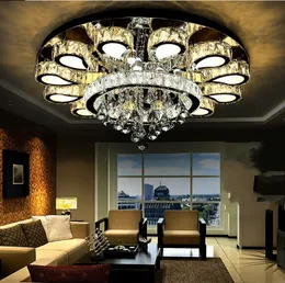 Luxury Round Crystal LED Ceiling Lights Romantic Art Crystal Home and Commercial Lighting fixtures AC110-240V