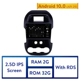 Android 10,0 9 tums RDS-bil DVD-radio GPS Multimedia Enhet Player för Ford Ranger 2011-2014 med 2 GB RAM 32GB ROM