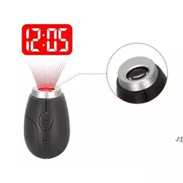 New Creative Projection Electronic Clock LED Digital Clock Mini Portable Projection Clock Flashlight Keychain Projection Watch RRE11276