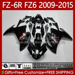 Moto Body for Yamaha FZ6 FZ 6 R N 600 6R 6N FZ-6N 09-15 Bodywork 103No.1 FZ600 FZ6R FZ-6R 09 10 11 12 13 14 15 FZ6N 2009 2010 2012 2013 2014 2015 OEM Fairings Glossy Black
