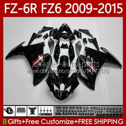 MOTO Body For YAMAHA FZ6 FZ 6 R N 600 6R 6N FZ-6N 09-15 Bodywork 103No.1 FZ600 FZ6R FZ-6R 09 10 11 12 13 14 15 FZ6N 2009 2010 2011 2012 2013 2014 2015 OEM Fairings glossy black