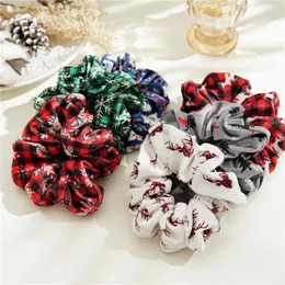 Christmas Hair Scrunchies Printed Elastic Hair Ties Elastics Rubber Bands Women Hair Accessories for Women Ponytail Holder