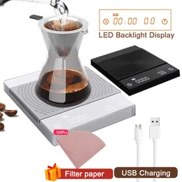 Coffee Scale Timemore Black Mirror Smart Digital with Timer Automatic Pour Electronic Drip USB 210728
