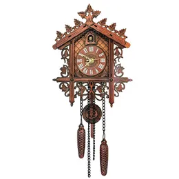 Zegary ścienne QMJHVX Antique Drewniane Zegar Studium Korytarz Salon Patio Dekoracja Home Swing reloj de pared vintage