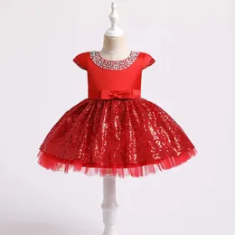 Xmas Goms Wollaring Детская вечеринка Платье для детей Sequins Уставные Год Девушки Одежда Мода Роскошь 210529