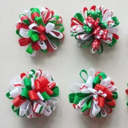 Xmas Hair Elastyczne Bobbles Kotki Kwiaty Kwiaty Kulki Loopy Wstążka Bowknot Dziewczyna Kids Ponytail Holde Hairbands Hairpins Akcesoria HD3236