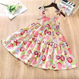 Gooporson Summer Beach Little Girls Princess Dress Elegante fiore Bow Tie Bretella Dress Coreano Moda Abbigliamento per bambini Abiti 210715