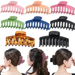 Koreanische Einfarbig Große Größe Haar Krallen Krabben Klemmen Elegante Haar Clips Haarnadeln Kopfbedeckungen Für Frauen Mädchen Haar Zubehör