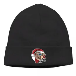 Berets maska ​​rowerowa dzianina kapelusz puck puppy pies Święty Mikołaj Claus Święta twarz sztuka sztuka zima ciepłe design czapki czapki