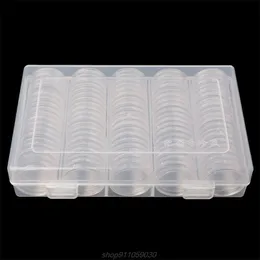 100 Coin Holder Capsules 27mm Round Box Plastic collectibles Storage Organizer M19 21 Dropship 211112