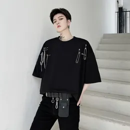 Męskie koszulki Mężczyźni Pin Krótki rękaw Casual T-shirt 2021 Mężczyzna Kobiety Karajuku Streetwear Hip Hop Punk Gothic Loose Tee Koszula lato